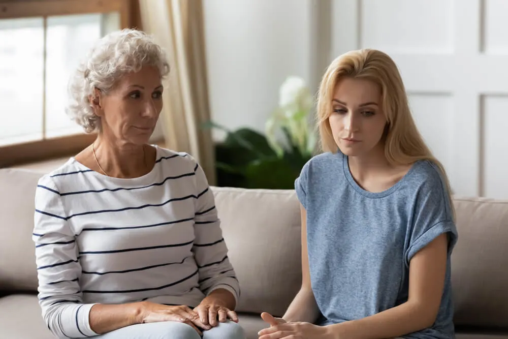 Mother and daughter arguing