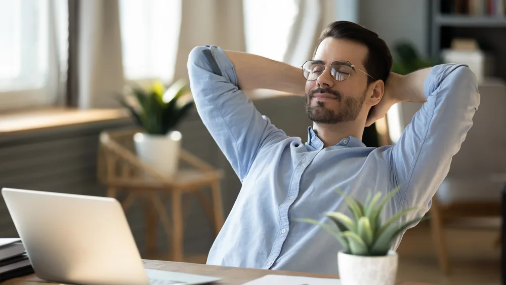 Happy relaxed man