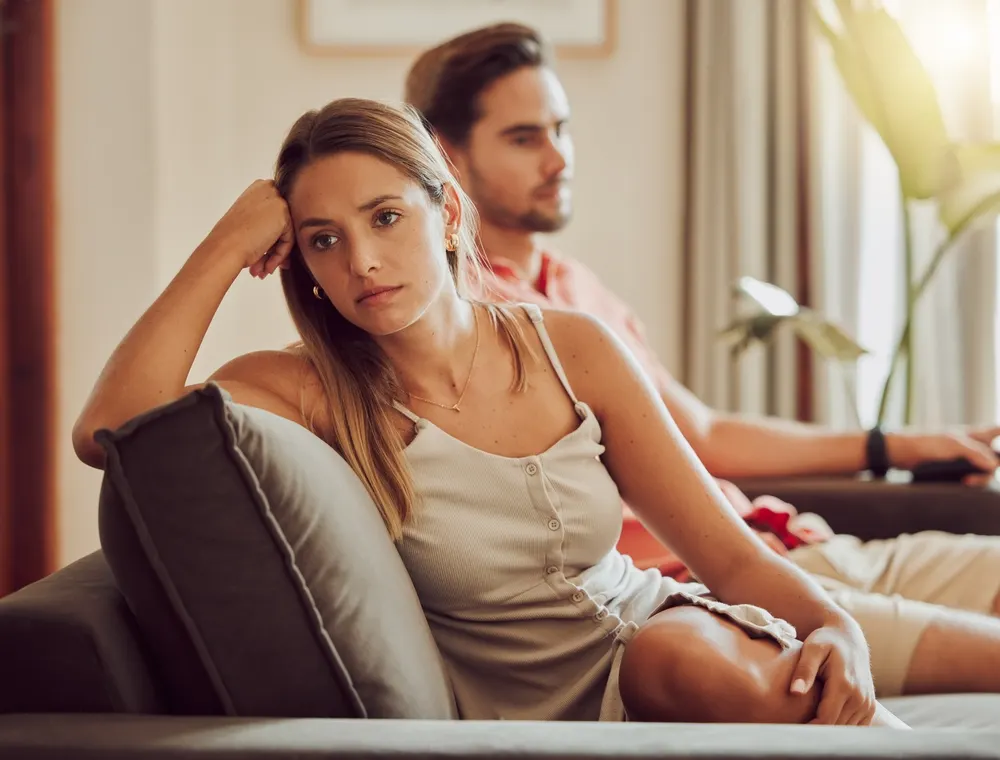 sad and annoyed couple after a fight